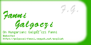 fanni galgoczi business card